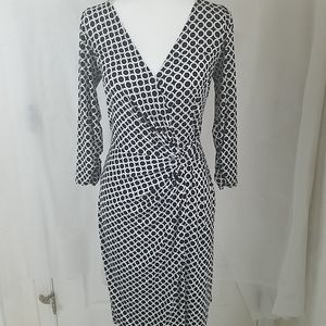 COPY - Laundry Black and White Polka Dot Dress